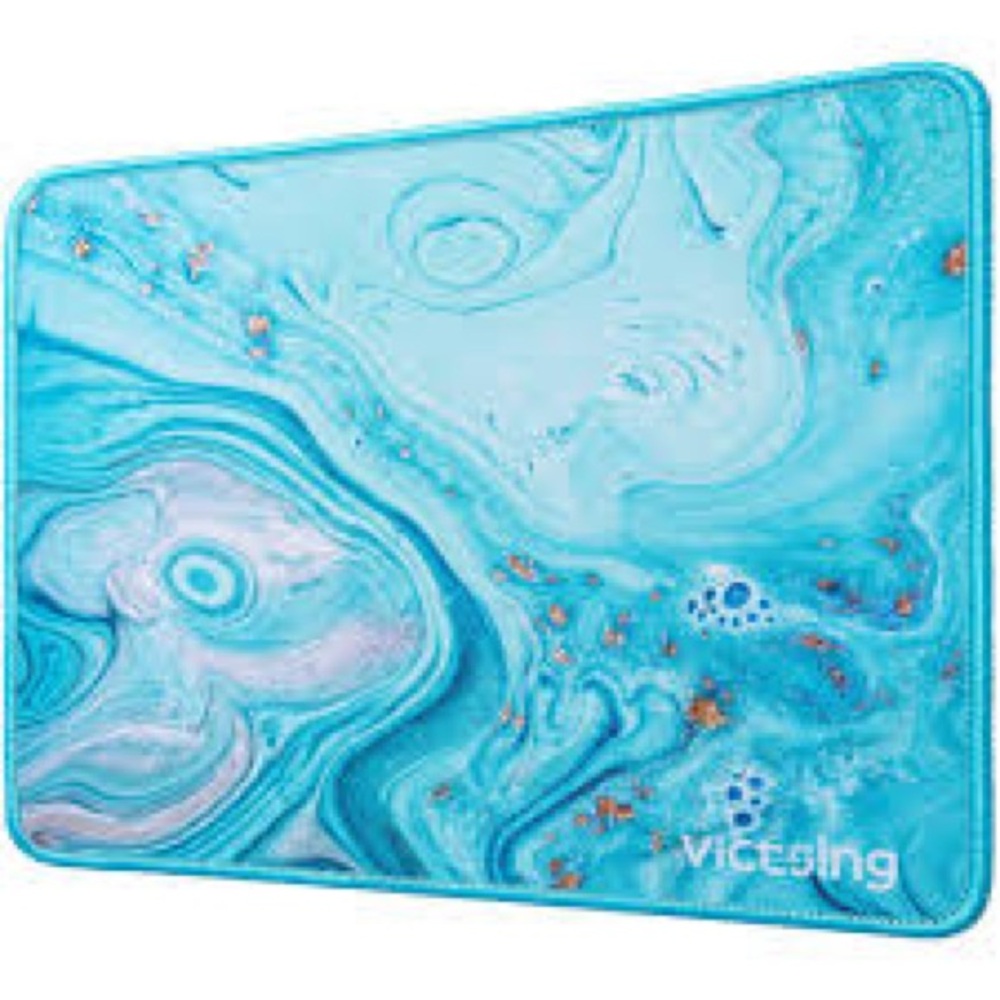 VicTsing gaming mouse pad featuring a blue marble-like design.